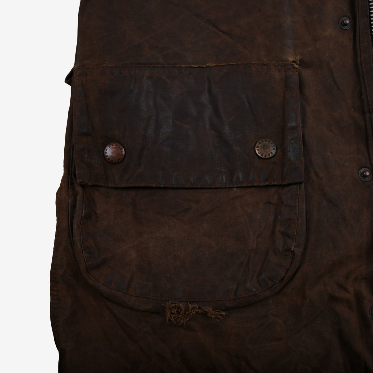 Vintage Barbour Solway Zipper Wax Jacket S Mens 80s