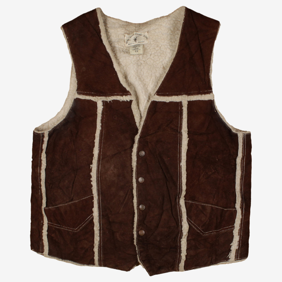 Vintage Wild West Leather Goods Vest XL Mens 70s