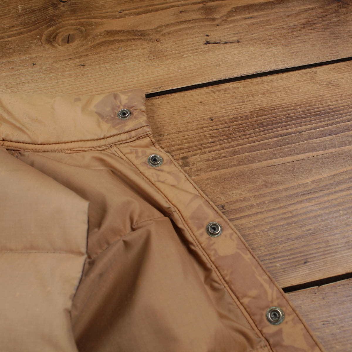 Vintage Tan Puffer Vest L Mens