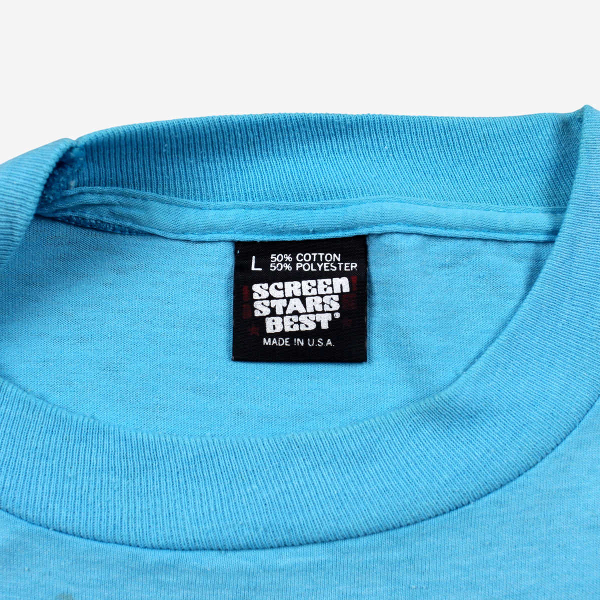 Vintage Screen Stars T-shirt M Mens 90s Blue Chairobics Gym Single Stitch