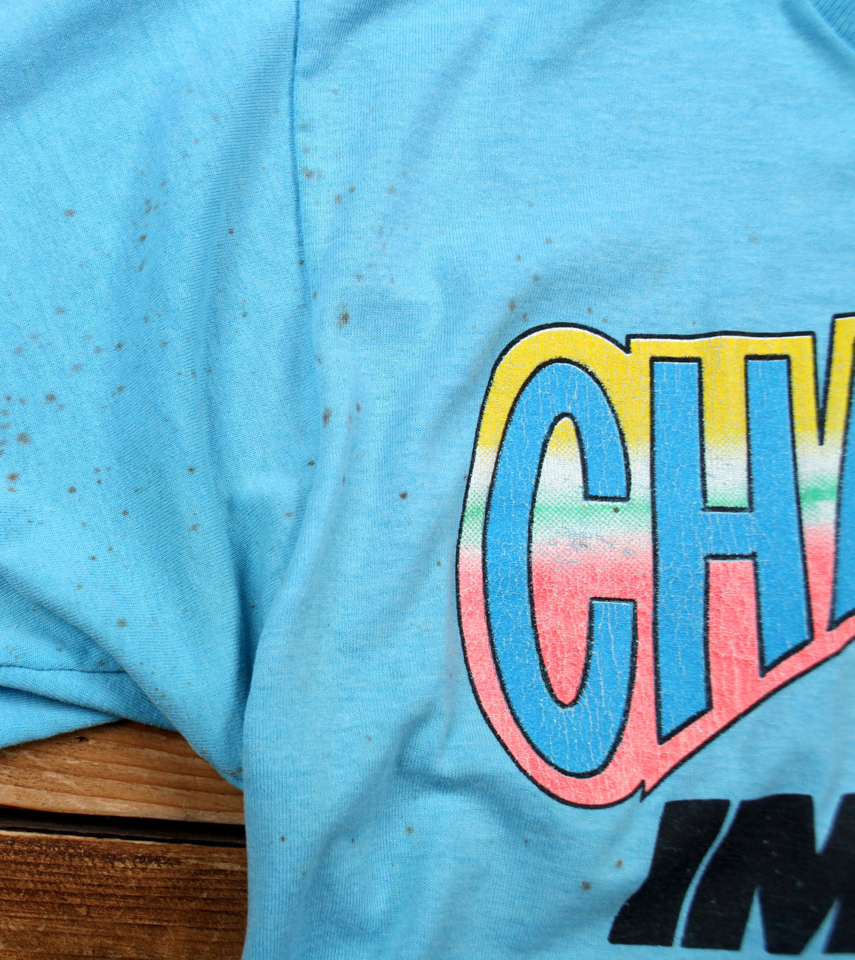 Vintage Screen Stars T-shirt M Mens 90s Blue Chairobics Gym Single Stitch