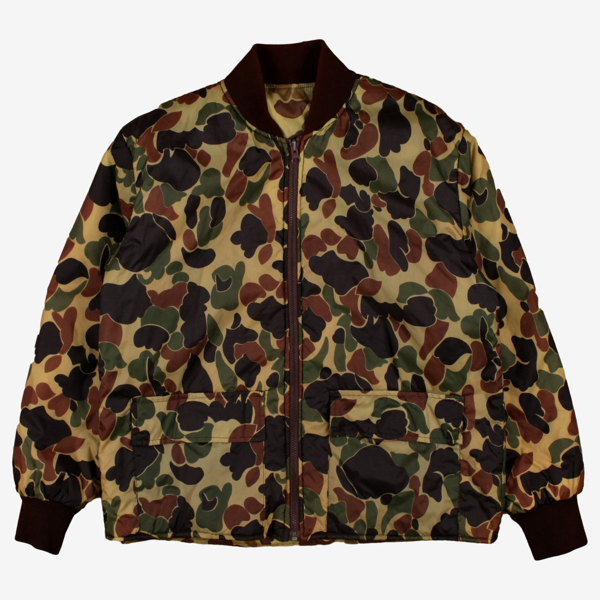 Vintage Camo Bomber Jacket L Mens