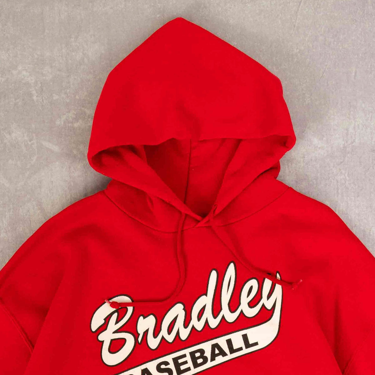 MEN'S VINTAGE RUSSELL ATHLETIC BRADLEY BASEBALL HOODED SWEATSHIRT - X-LARGE
