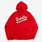 MEN'S VINTAGE RUSSELL ATHLETIC BRADLEY BASEBALL HOODED SWEATSHIRT - X-LARGE