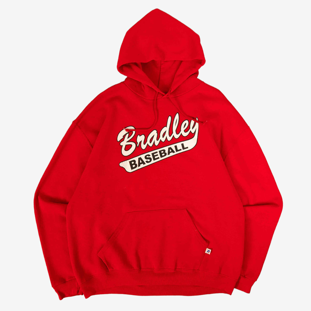 MEN'S VINTAGE RUSSELL ATHLETIC BRADLEY BASEBALL HOODED SWEATSHIRT - X-LARGE