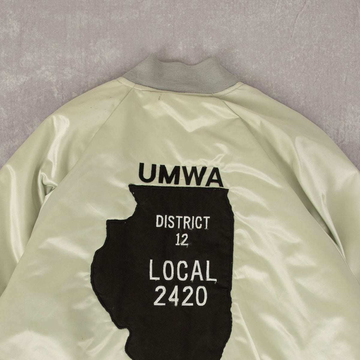 MEN'S VINTAGE 1990S UMWA SATIN BOMBER JACKET - X-LARGE