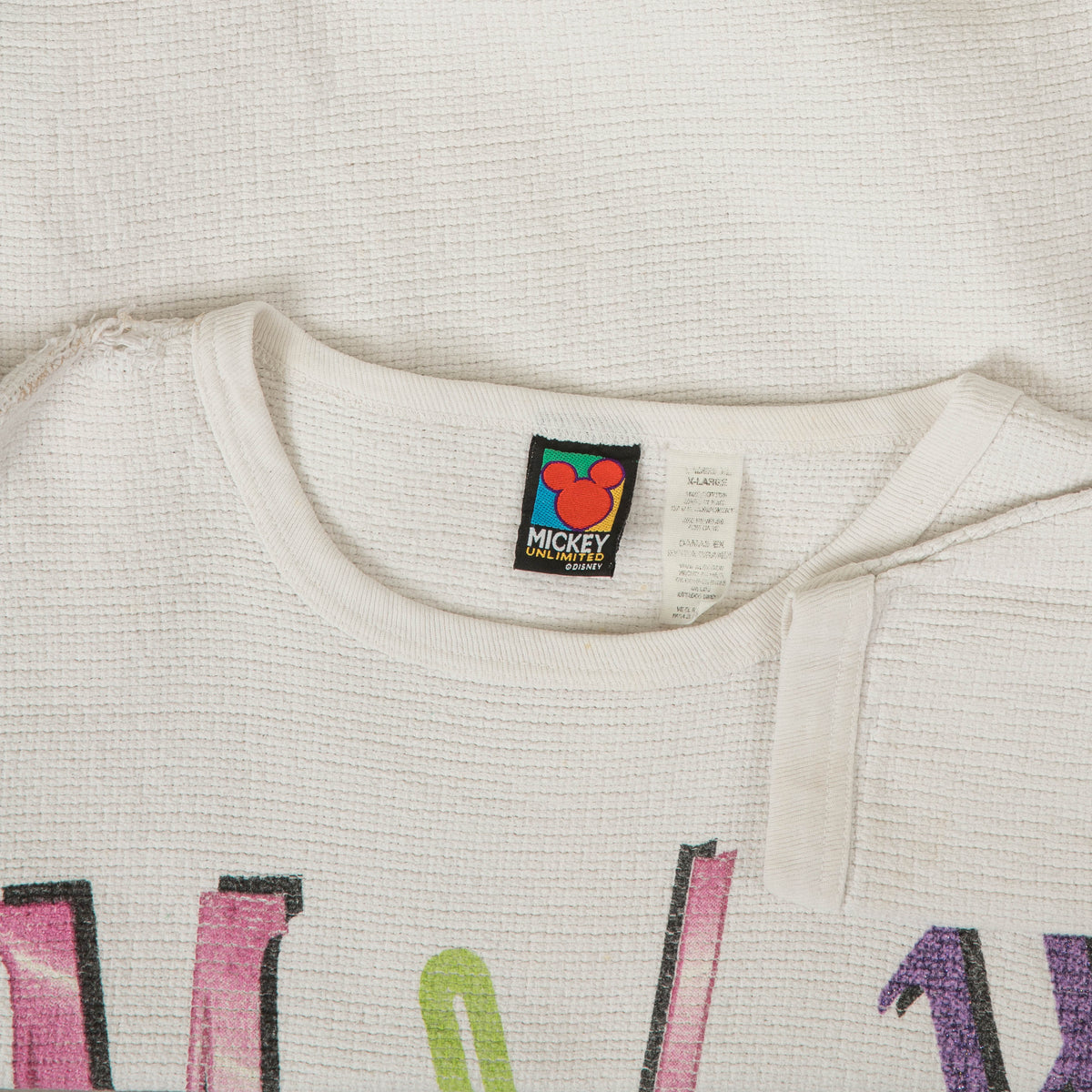 WOMEN'S VINTAGE 1990S MICKEY MOUSE TEXTURED SWEATSHIRT - X-LARGE