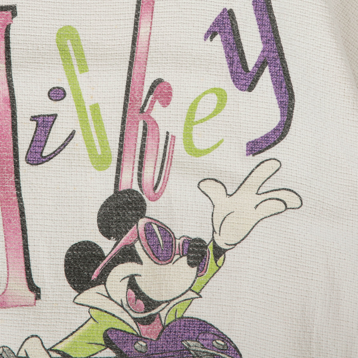WOMEN'S VINTAGE 1990S MICKEY MOUSE TEXTURED SWEATSHIRT - X-LARGE
