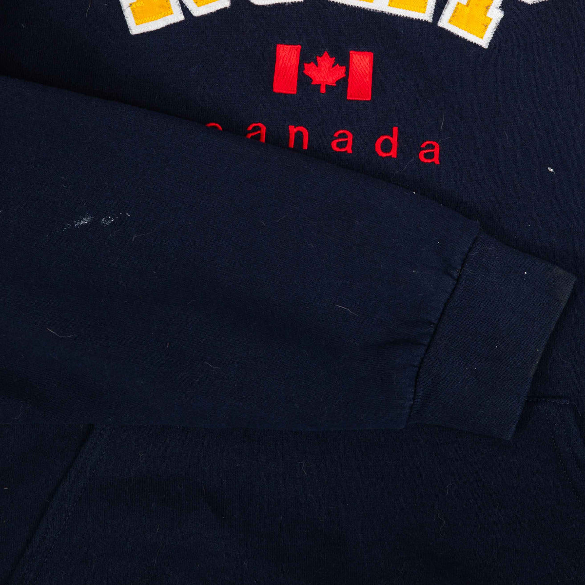 MEN'S VINTAGE RUSSELL ATHLETIC ROYAL CANADIAN MOUNTED POLICE HOODED SWEATSHIRT - MEDIUM