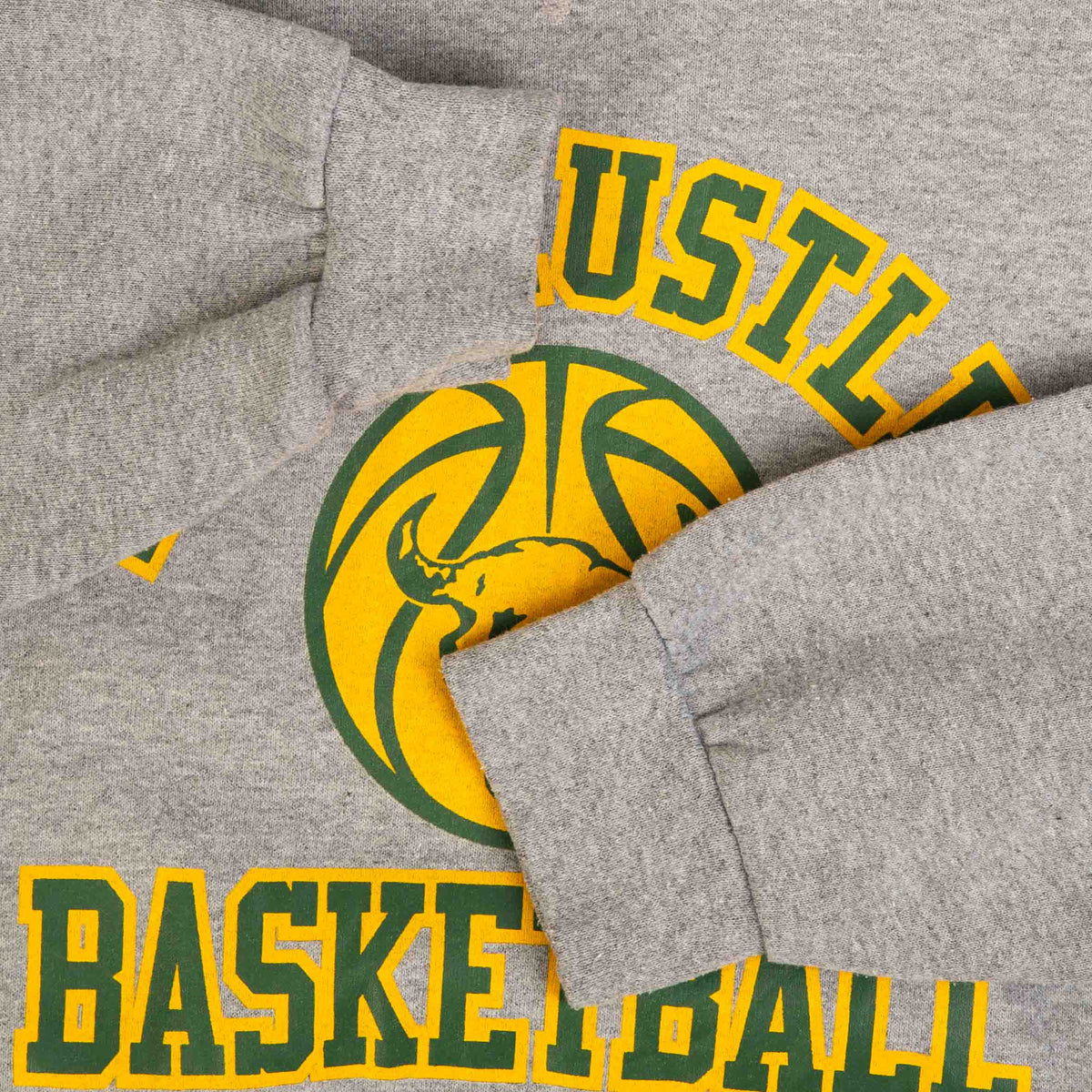 MEN'S VINTAGE RUSSELL ATHLETIC LADY RUSTLER BASKETBALL HOODED SWEATSHIRT - MEDIUM