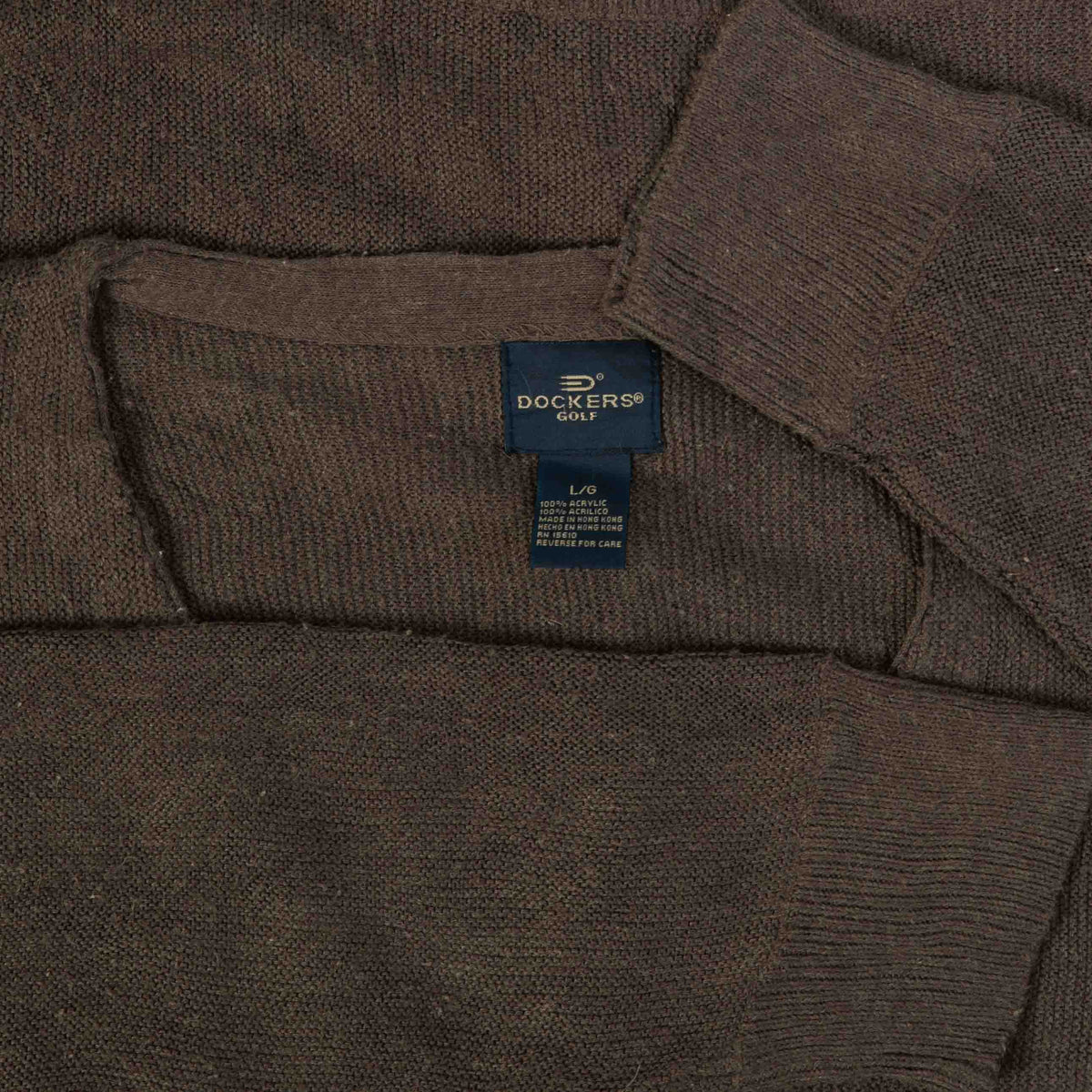 MEN'S VINTAGE 1990S DOCKERS KNITTED CARDIGAN - LARGE