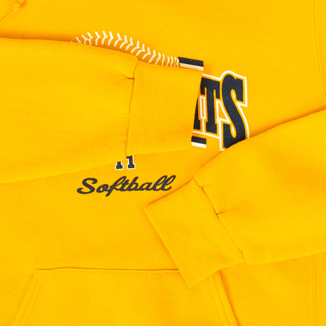 MEN'S VINTAGE RUSSELL ATHLETIC SIENA HEIGHTS SOFTBALL HOODED SWEATSHIRT - MEDIUM