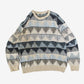 MEN'S VINTAGE 1990S STRUCTURED KNITTED JUMPER - LARGE