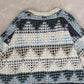 MEN'S VINTAGE 1990S STRUCTURED KNITTED JUMPER - LARGE