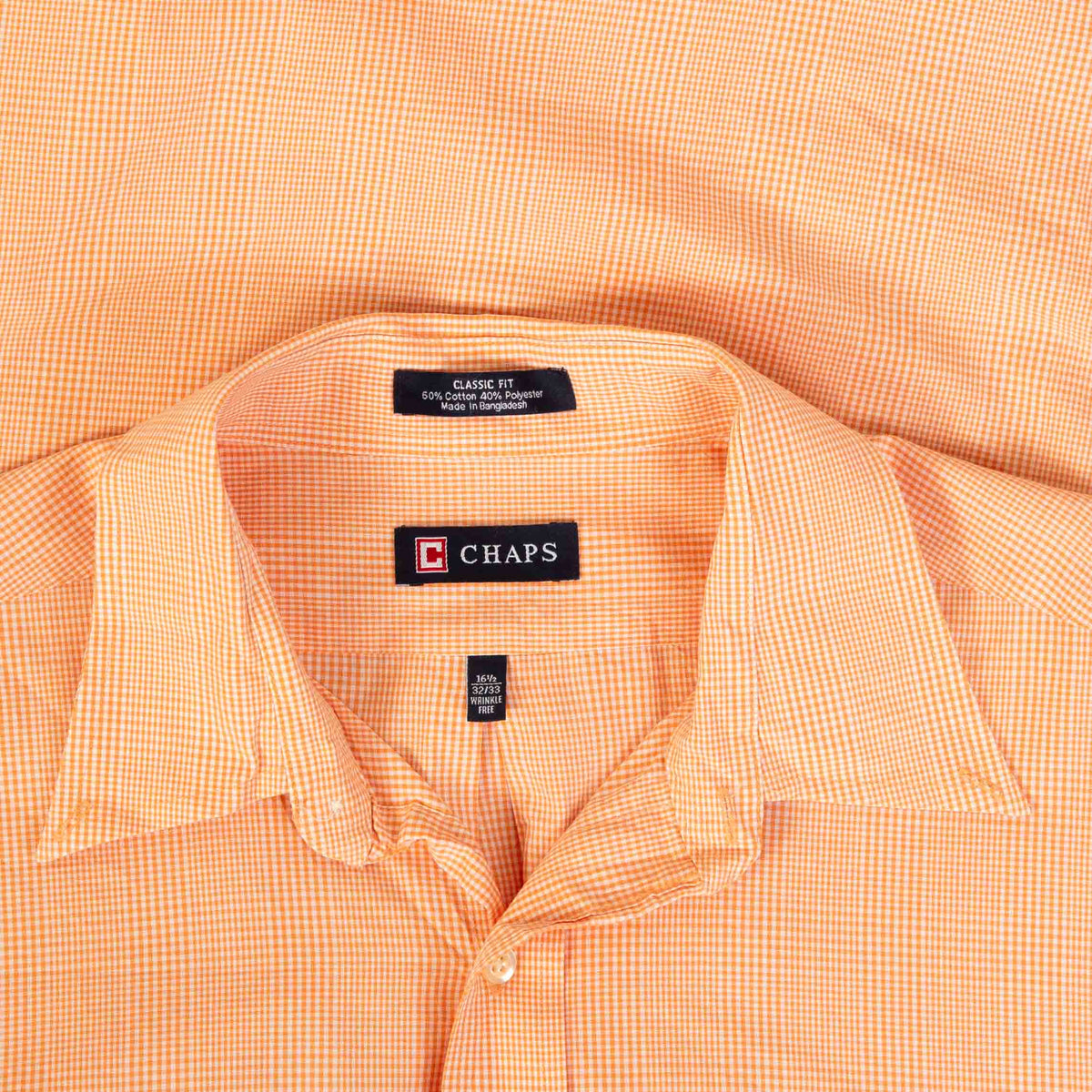 MEN'S VINTAGE CHAPS CHECKED COTTON SHIRT - LARGE