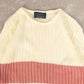 WOMEN'S VINTAGE 1990S STRUCTURED STRIPED KNITTED JUMPER - MEDIUM