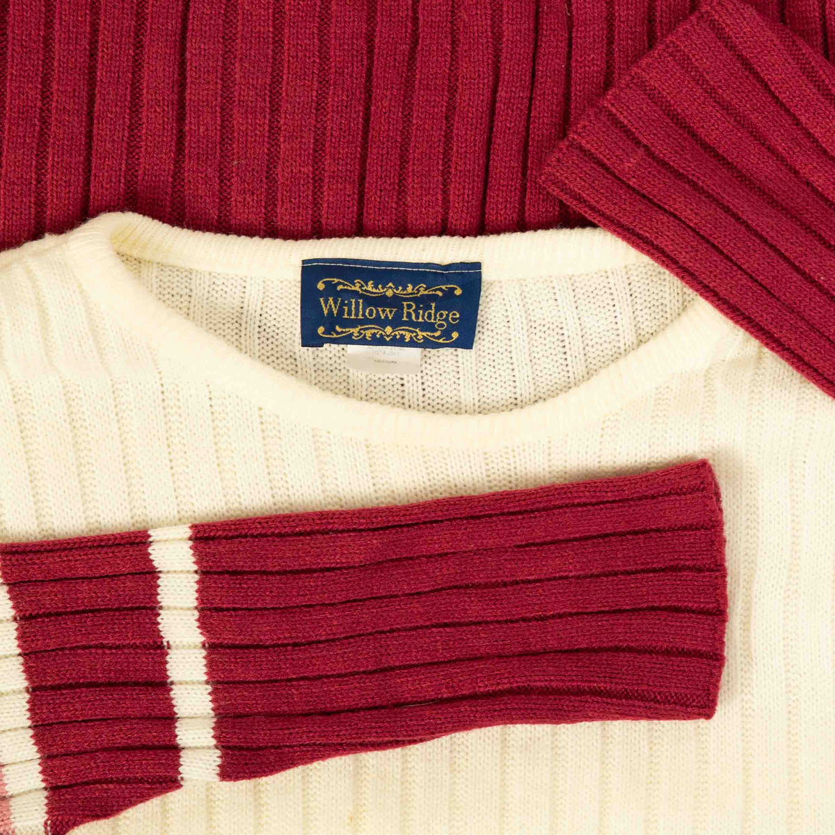 WOMEN'S VINTAGE 1990S STRUCTURED STRIPED KNITTED JUMPER - MEDIUM
