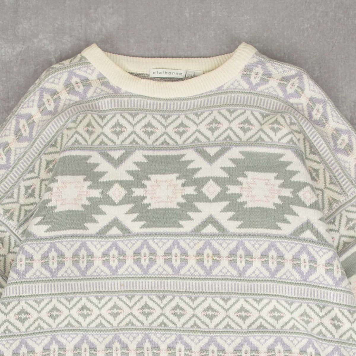 WOMEN'S VINTAGE 1990S STRUCTURED KNITTED JUMPER - LARGE