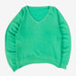 WOMEN'S VINTAGE 1970S BLANK V-NECK SWEATSHIRT - LARGE