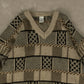 WOMEN'S VINTAGE STRUCTURED PATTERNED KNITTED JUMPER - LARGE