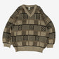 WOMEN'S VINTAGE STRUCTURED PATTERNED KNITTED JUMPER - LARGE
