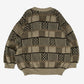 WOMEN'S VINTAGE STRUCTURED PATTERNED KNITTED JUMPER - LARGE