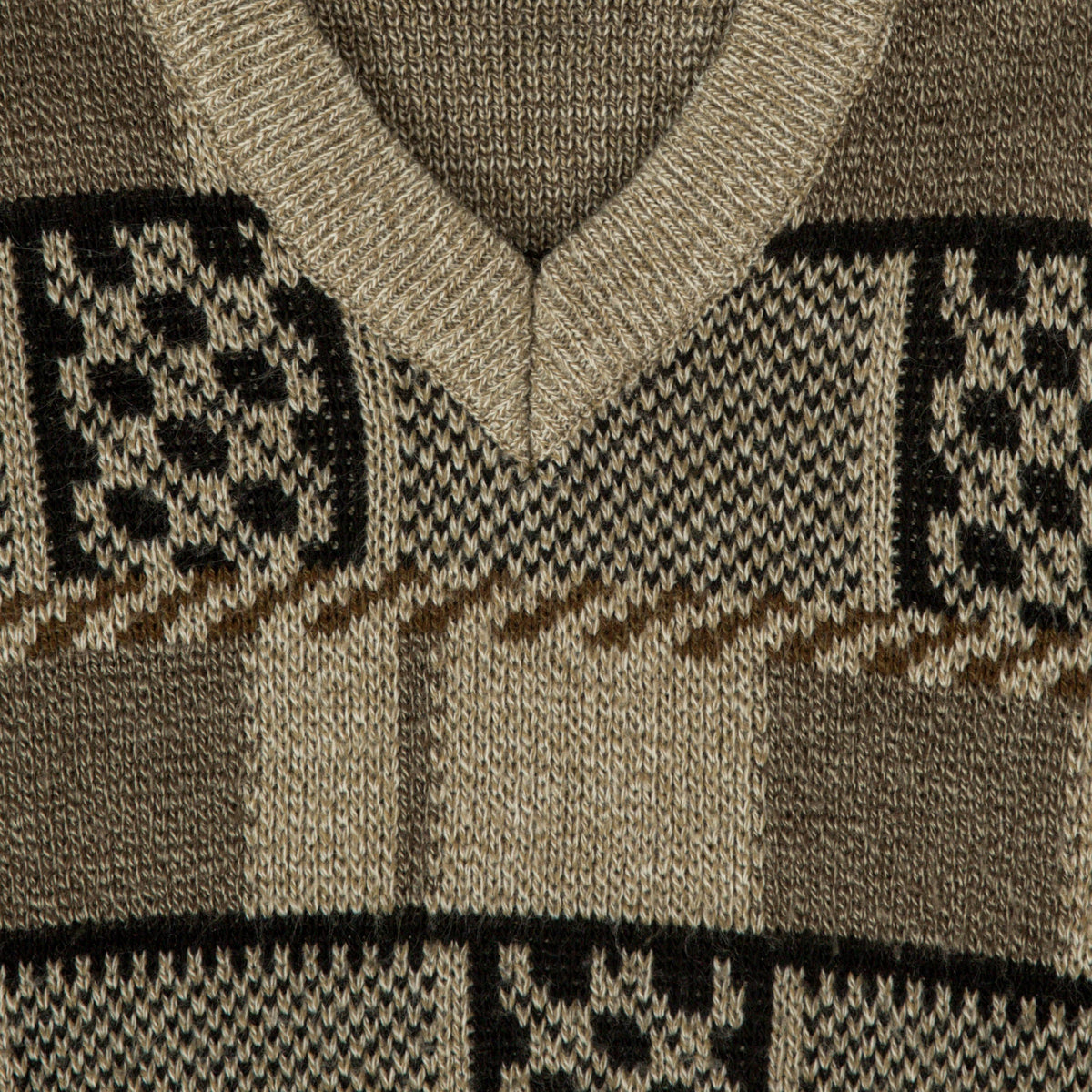 WOMEN'S VINTAGE STRUCTURED PATTERNED KNITTED JUMPER - LARGE