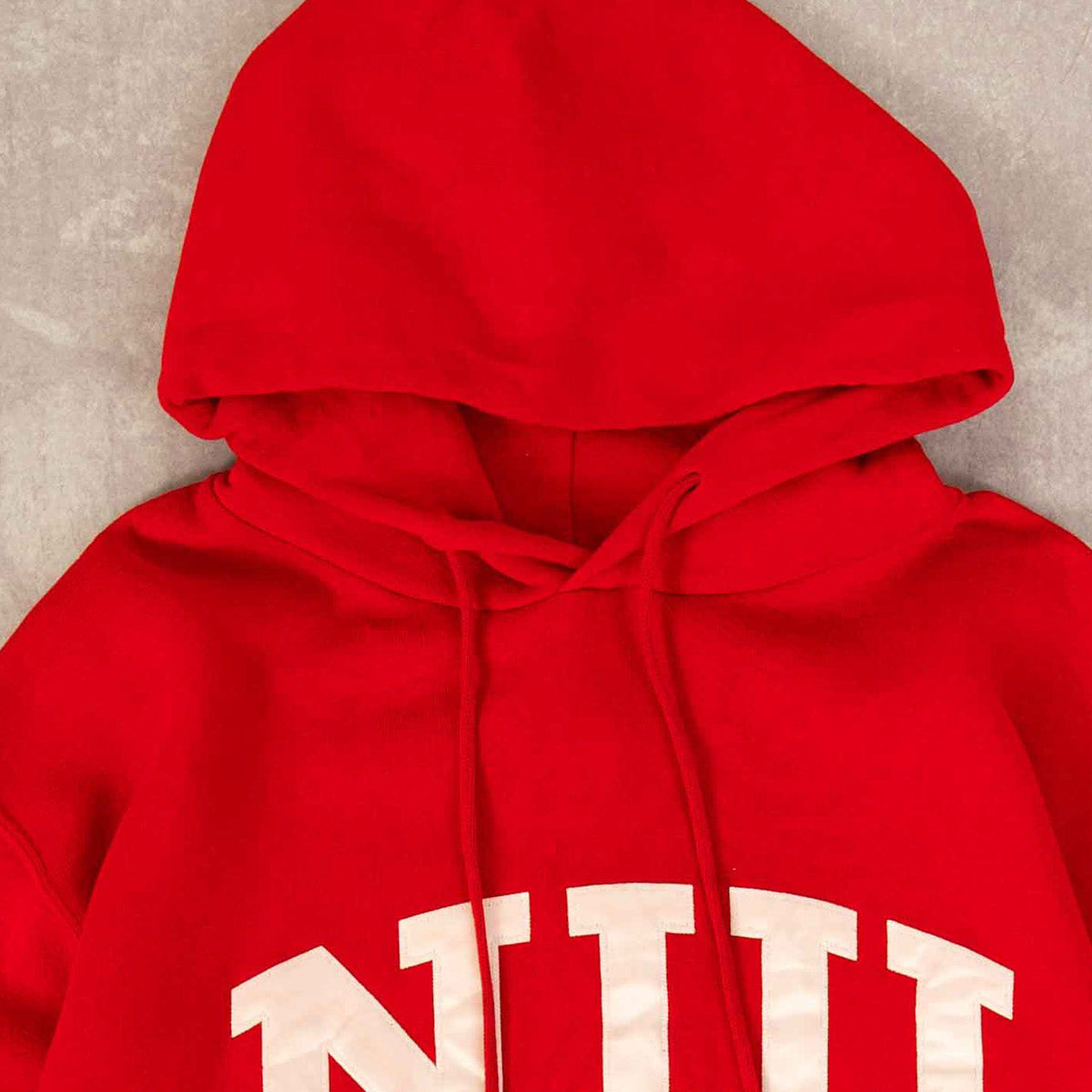 MEN'S VINTAGE RUSSELL ATHLETIC NYU HOODED SWEATSHIRT - LARGE