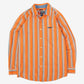 MEN'S VINTAGE CHAPS STRIPED COTTON SHIRT - LARGE