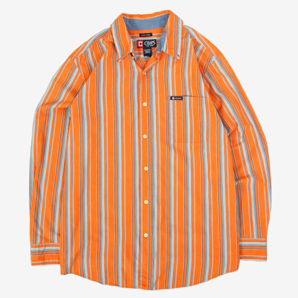 MEN'S VINTAGE CHAPS STRIPED COTTON SHIRT - LARGE