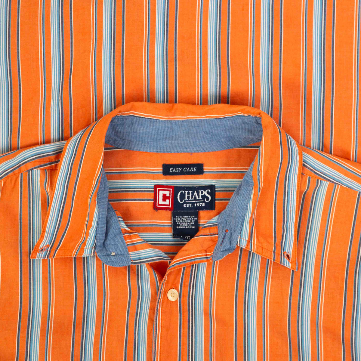 MEN'S VINTAGE CHAPS STRIPED COTTON SHIRT - LARGE