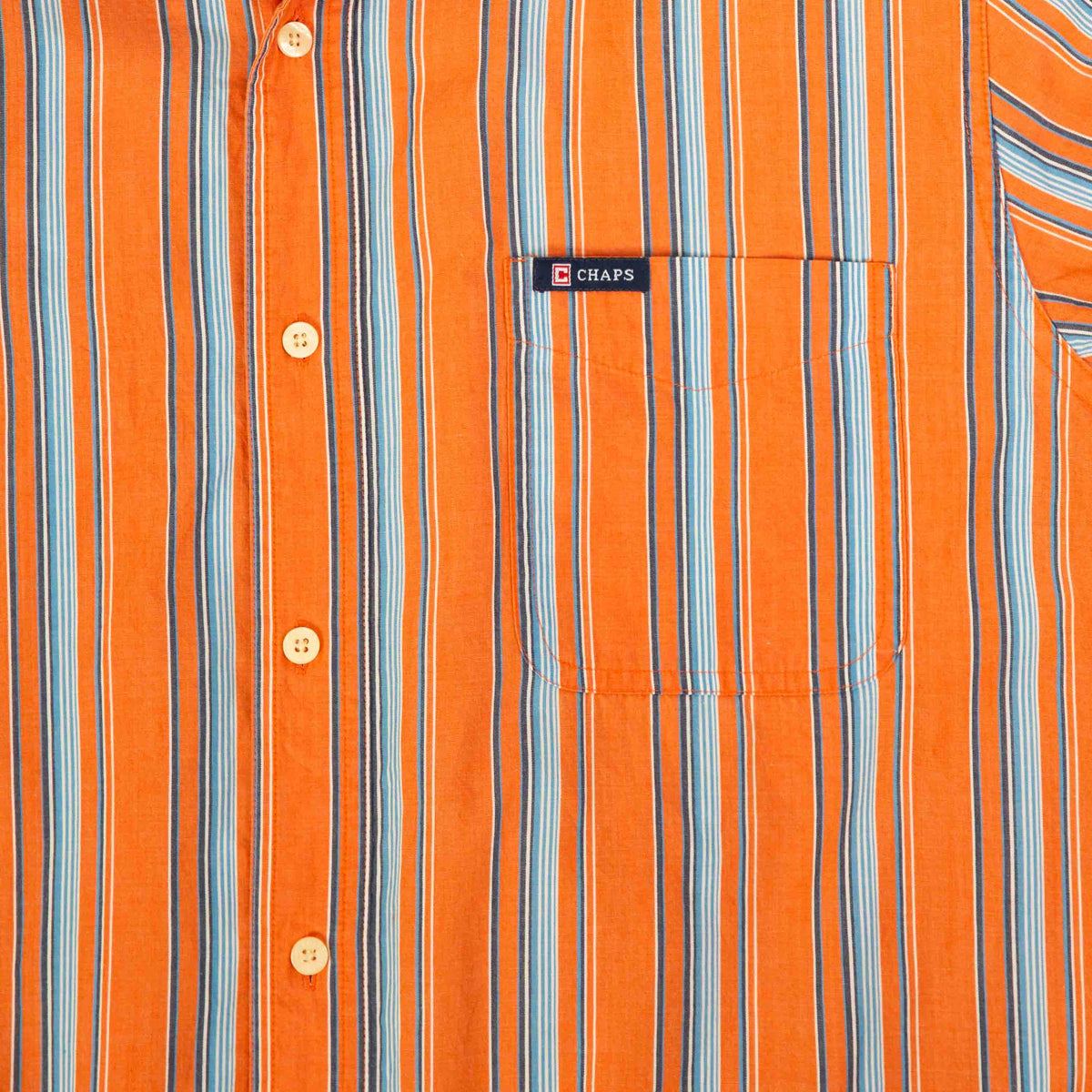 MEN'S VINTAGE CHAPS STRIPED COTTON SHIRT - LARGE