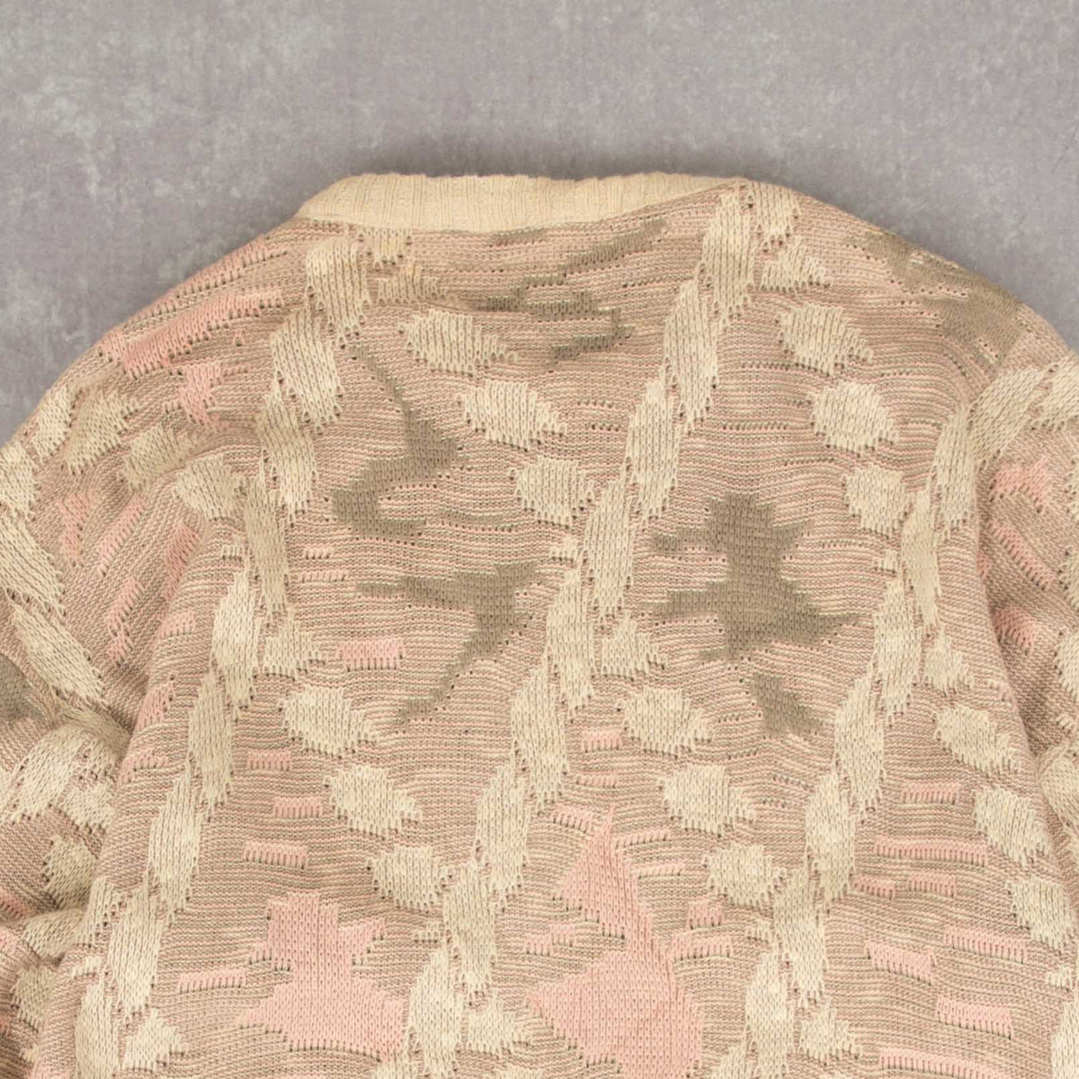 WOMEN'S VINTAGE 1980S STRUCTURED KNITTED JUMPER - LARGE