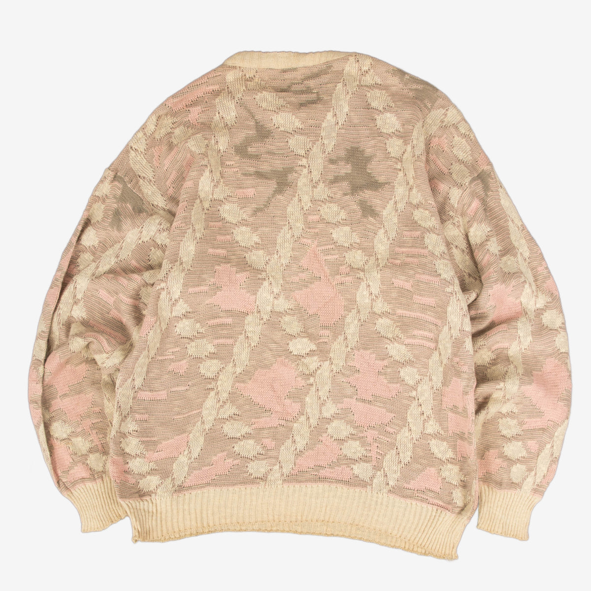WOMEN'S VINTAGE 1980S STRUCTURED KNITTED JUMPER - LARGE