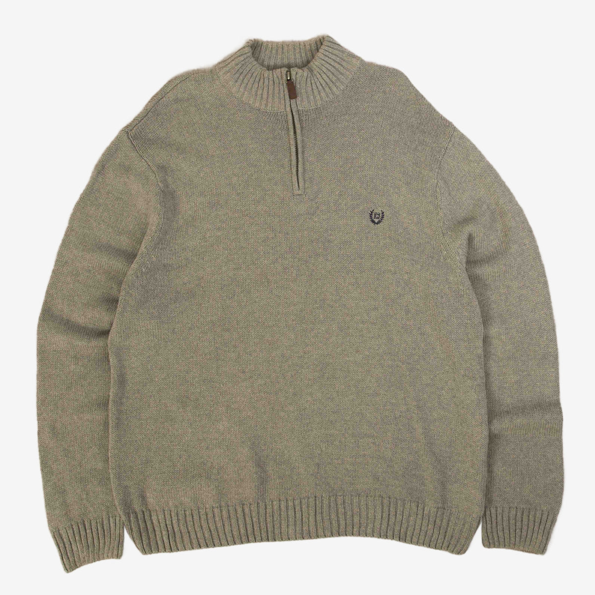 MEN'S VINTAGE CHAPS QUARTER ZIP KNITTED JUMPER - XX-LARGE