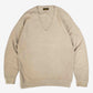 MEN'S VINTAGE 1980S V-NECKKNITTED JUMPER - LARGE
