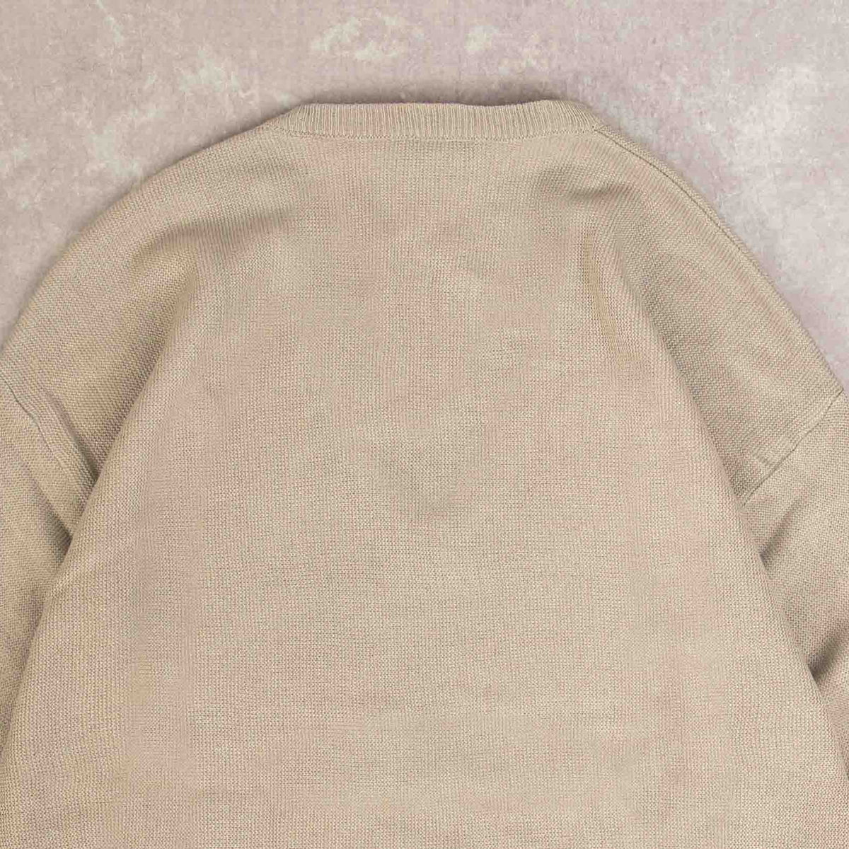 MEN'S VINTAGE 1980S V-NECKKNITTED JUMPER - LARGE