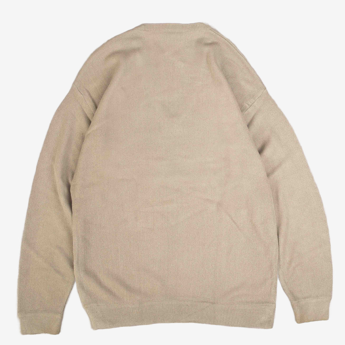 MEN'S VINTAGE 1980S V-NECKKNITTED JUMPER - LARGE