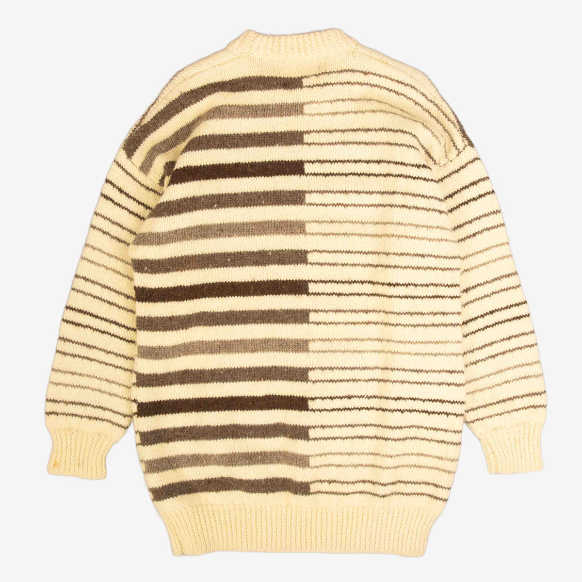 WOMEN'S VINTAGE 1980S STRIPED KNITTED JUMP JUMPER - LARGE