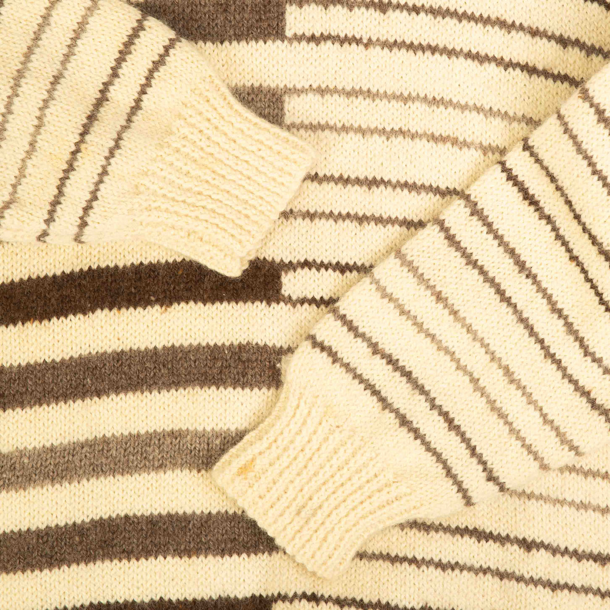 WOMEN'S VINTAGE 1980S STRIPED KNITTED JUMP JUMPER - LARGE
