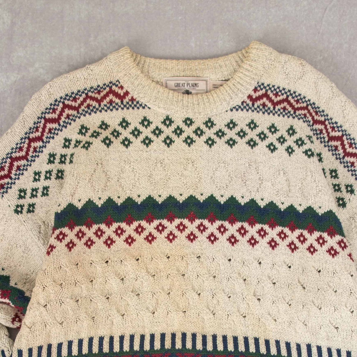 MEN'S VINTAGE 1990S STRUCTURED HEAVYWEIGHT KNITTED JUMPER - LARGE