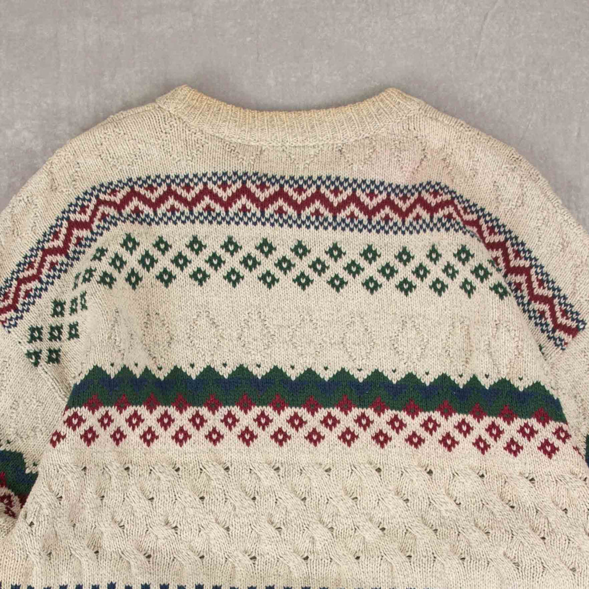 MEN'S VINTAGE 1990S STRUCTURED HEAVYWEIGHT KNITTED JUMPER - LARGE