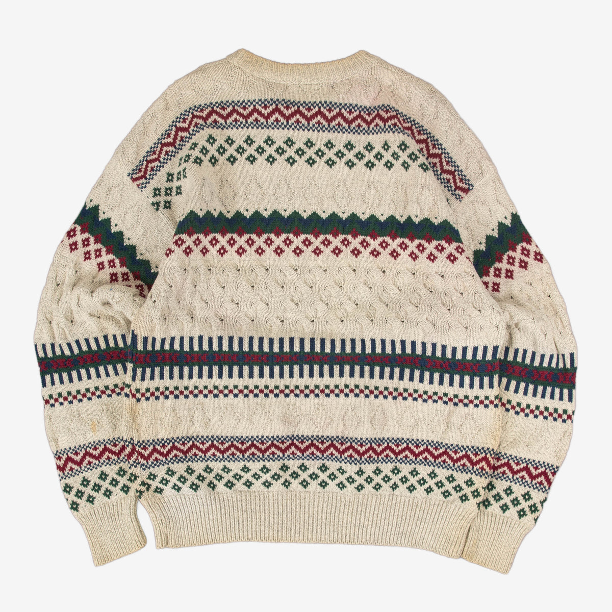 MEN'S VINTAGE 1990S STRUCTURED HEAVYWEIGHT KNITTED JUMPER - LARGE