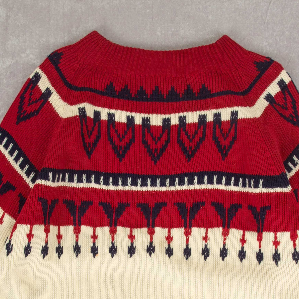 WOMEN'S VINTAGE 1970S JC PENNEY PATTERNED KNITTED JUMPER - X-LARGE