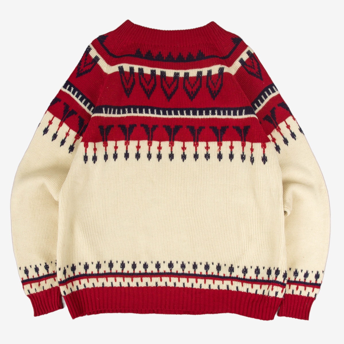 WOMEN'S VINTAGE 1970S JC PENNEY PATTERNED KNITTED JUMPER - X-LARGE