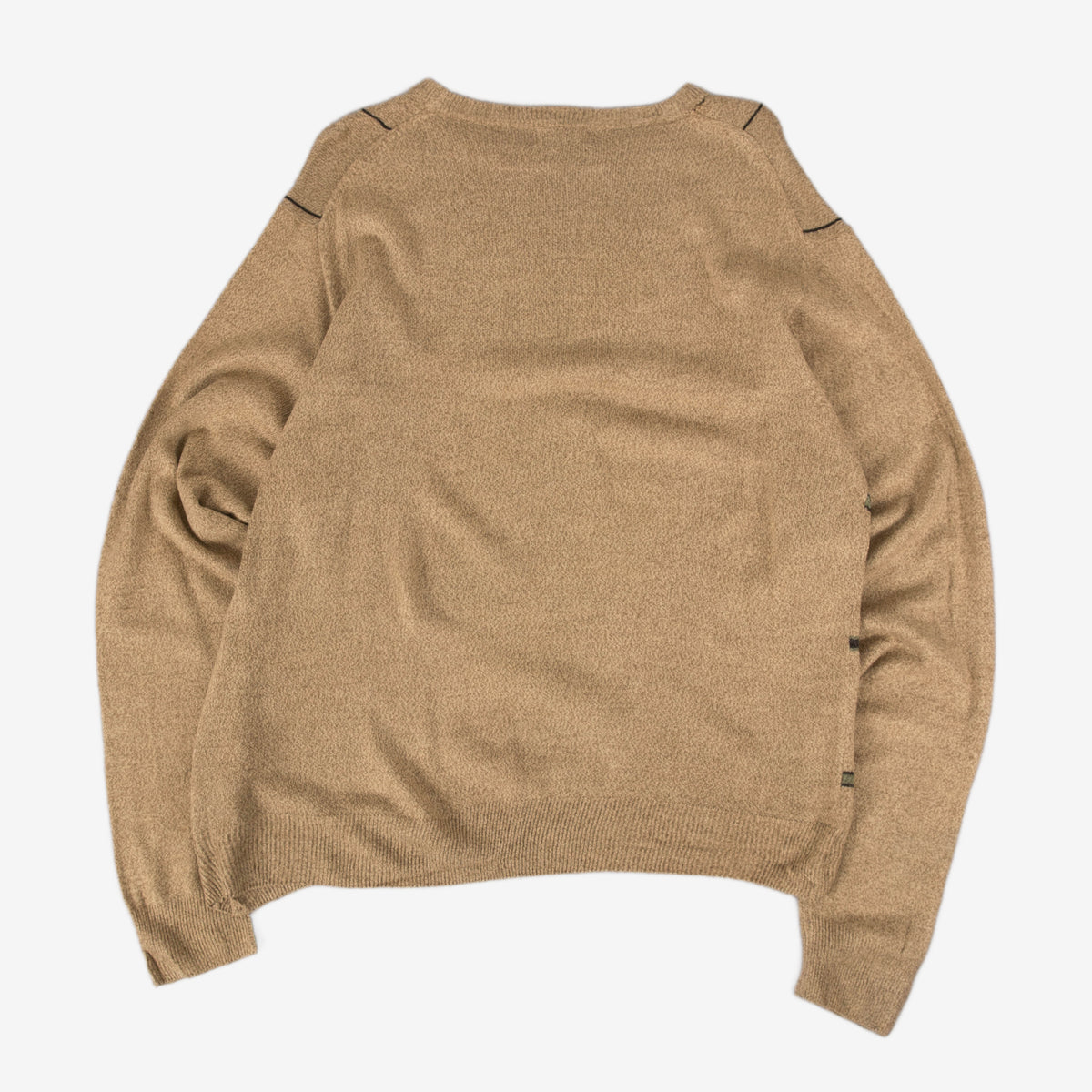 WOMEN'S VINTAGE DOCKERS CHECKED KNITTED JUMPER - LARGE