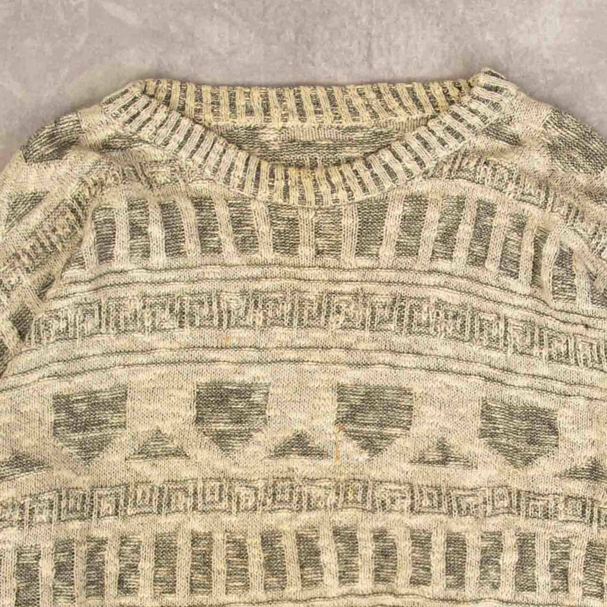 MEN'S VINTAGE STRUCTURED KNITTED JUMPER - X-LARGE
