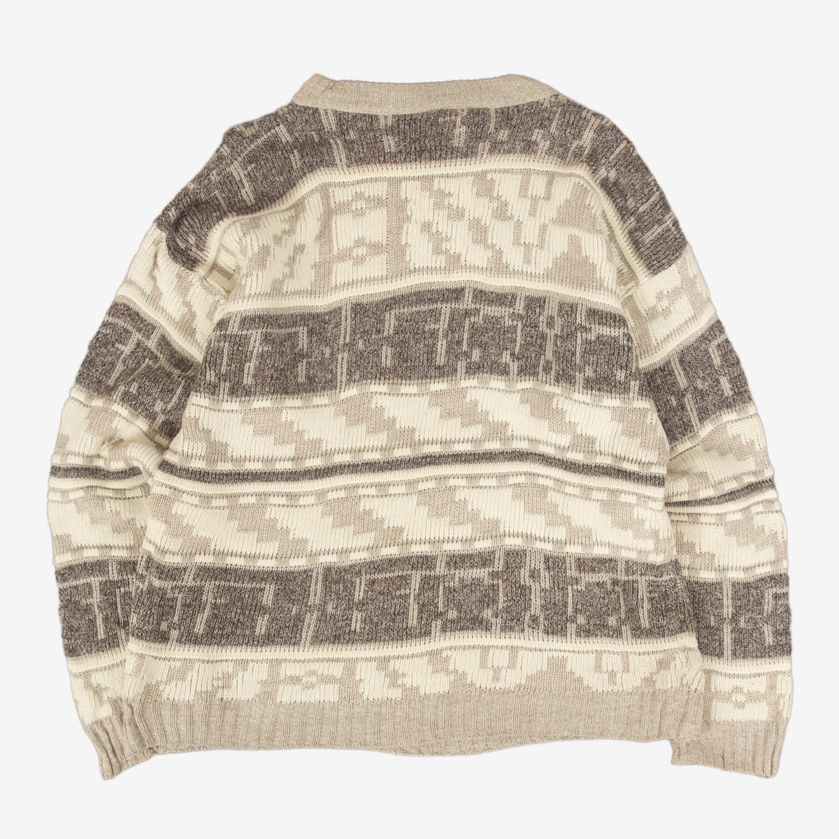 MEN'S VINTAGE 1990S STRUCTURED KNITTED JUMPER - MEDIUM