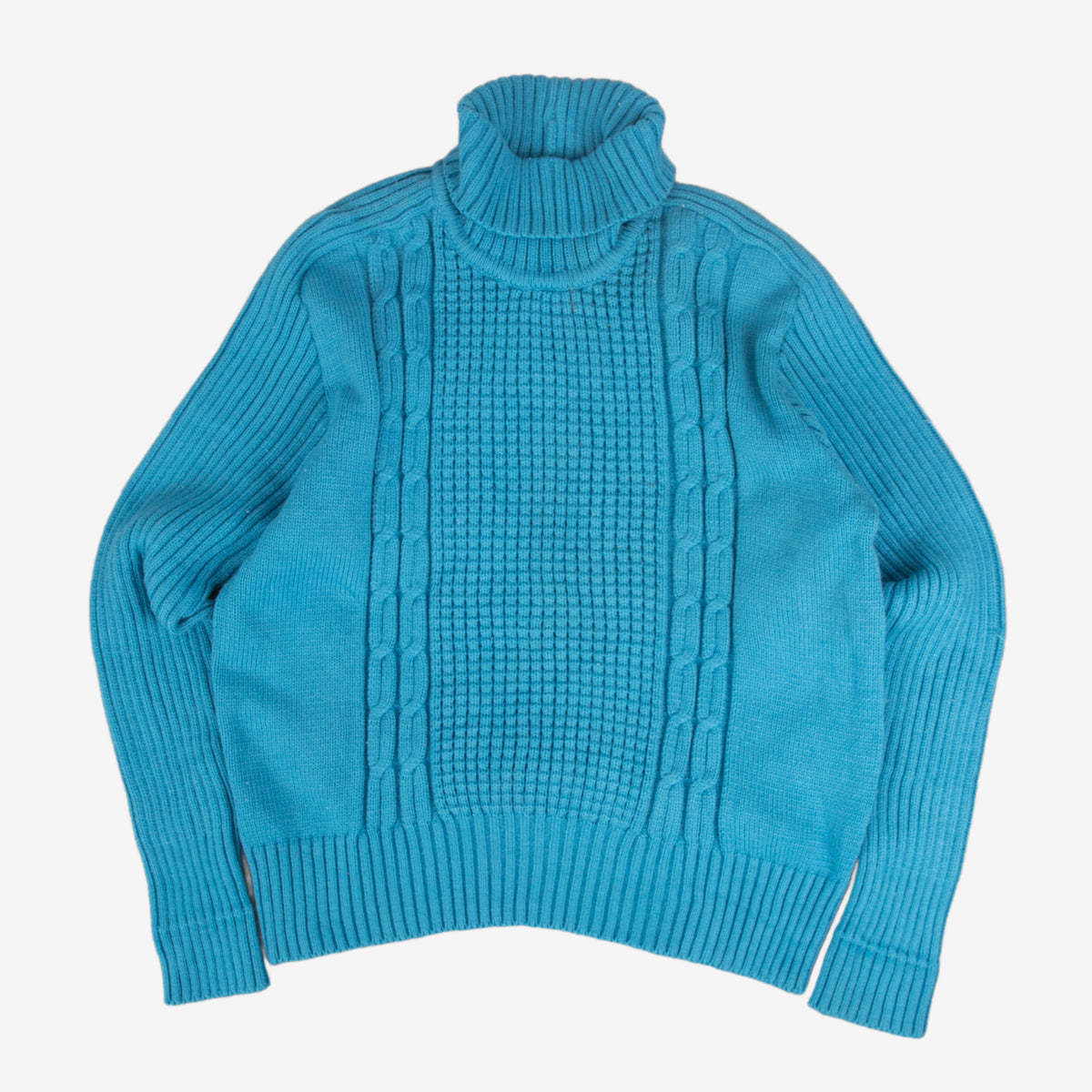 WOMEN'S VINTAGE 1990S STRUCTURED ROLL NECK KNITTED JUMPER - MEDIUM