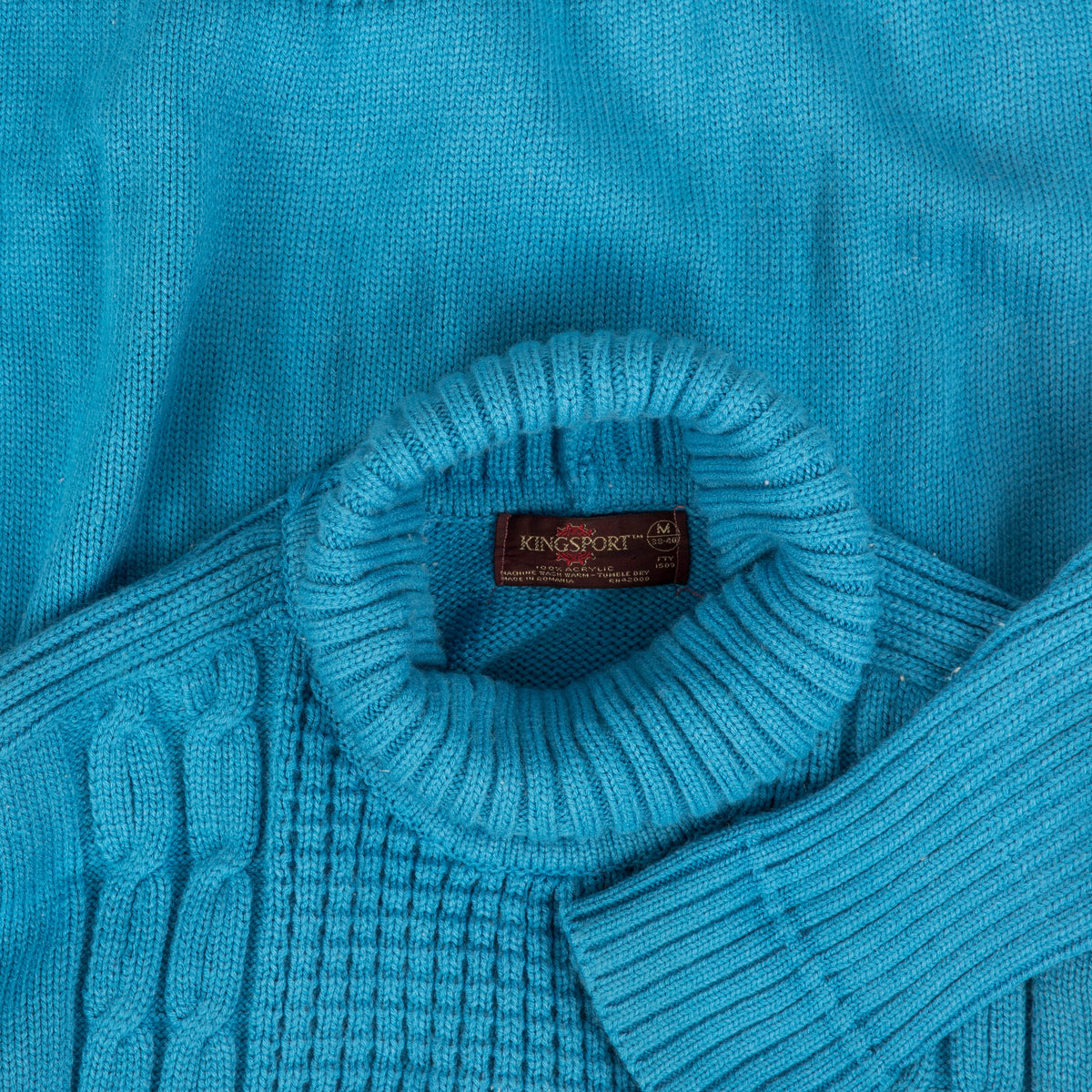 WOMEN'S VINTAGE 1990S STRUCTURED ROLL NECK KNITTED JUMPER - MEDIUM